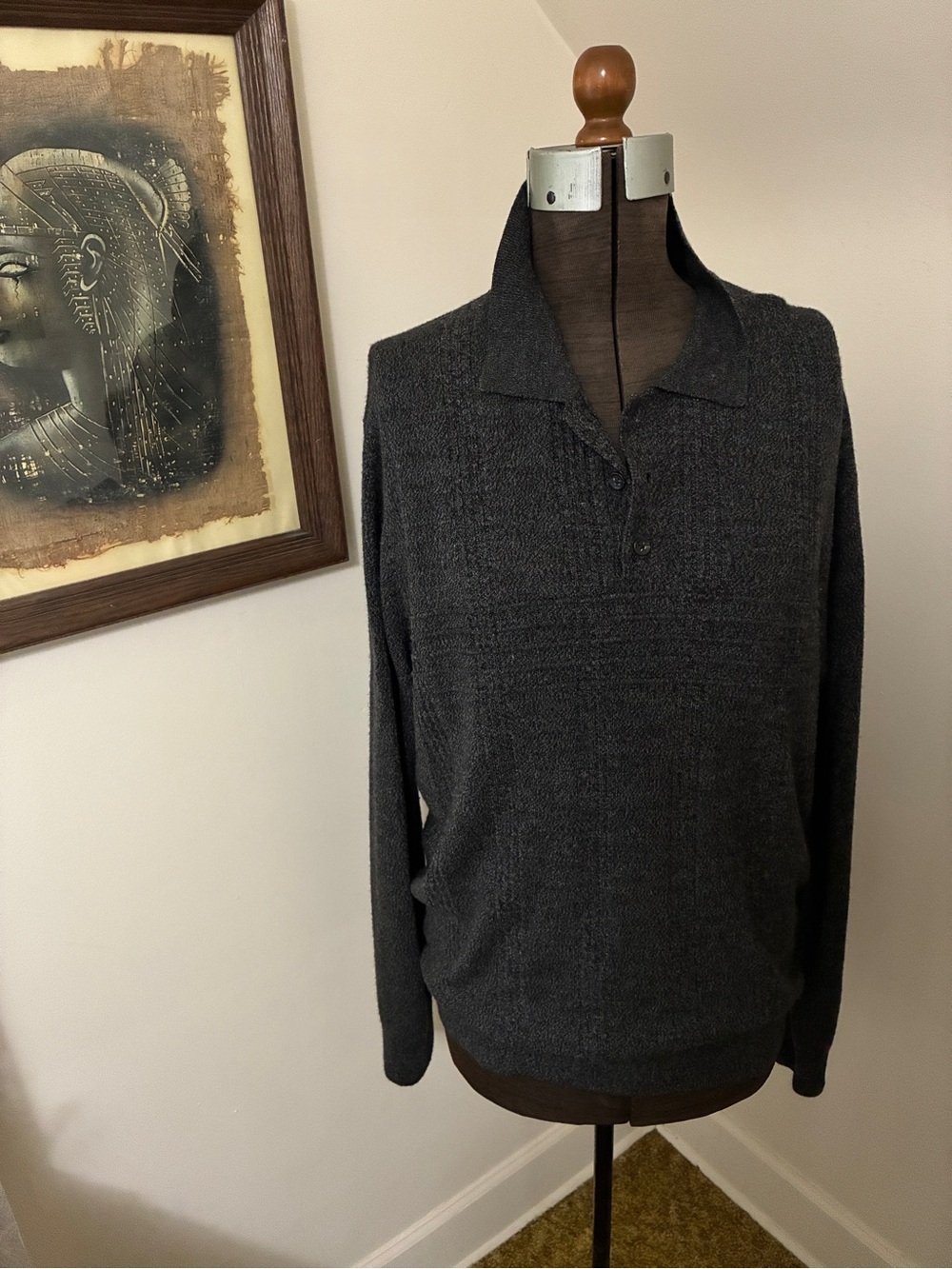 Falls Creek Charcoal Knit Polo